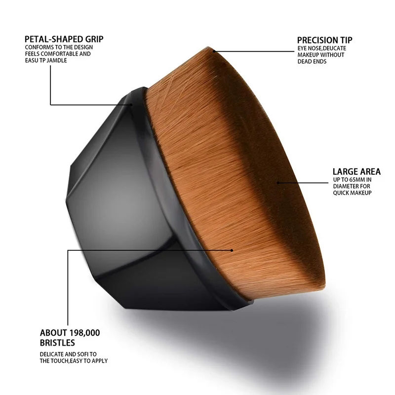 Brocha de maquillaje Hexagonal, maquillaje mágico, juego de brochas para base impecable, brocha para base profesional portátil cosmética