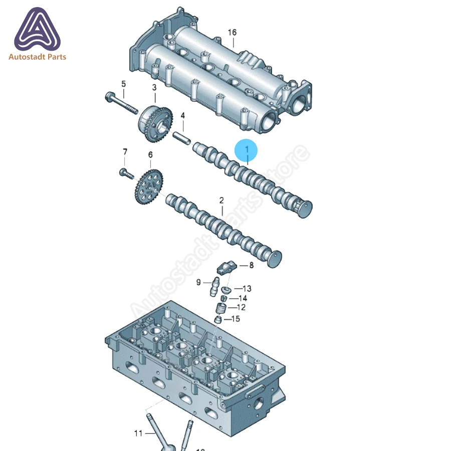 06H109021K 06H109021J Timing Control Gear Intake Camshaft Assembly For VW Golf Jetta Tiguan Audi A4 A5 EA888 1.8/2.0TFSI