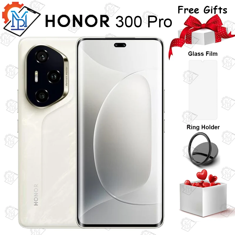 Original HONOR 300 Pro 5G Mobile Phone 6.78 Inches 120Hz AMOLED Screen Snapdragon 8 Gen 3 MagicOS 9 Camera 50MP AI Smartphone