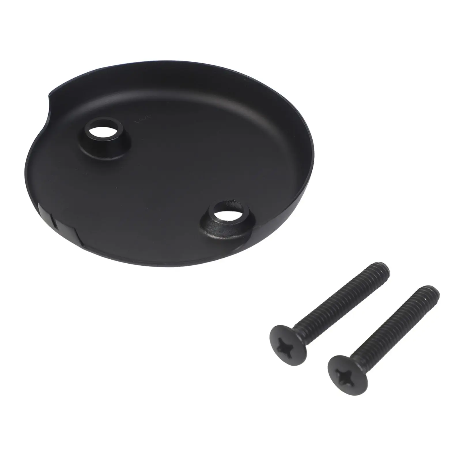 

Bathroom Renovation Dual Hole Drain Plate Sleek Black Overflow Plate Overflow Drain Cover Screws Included Black
