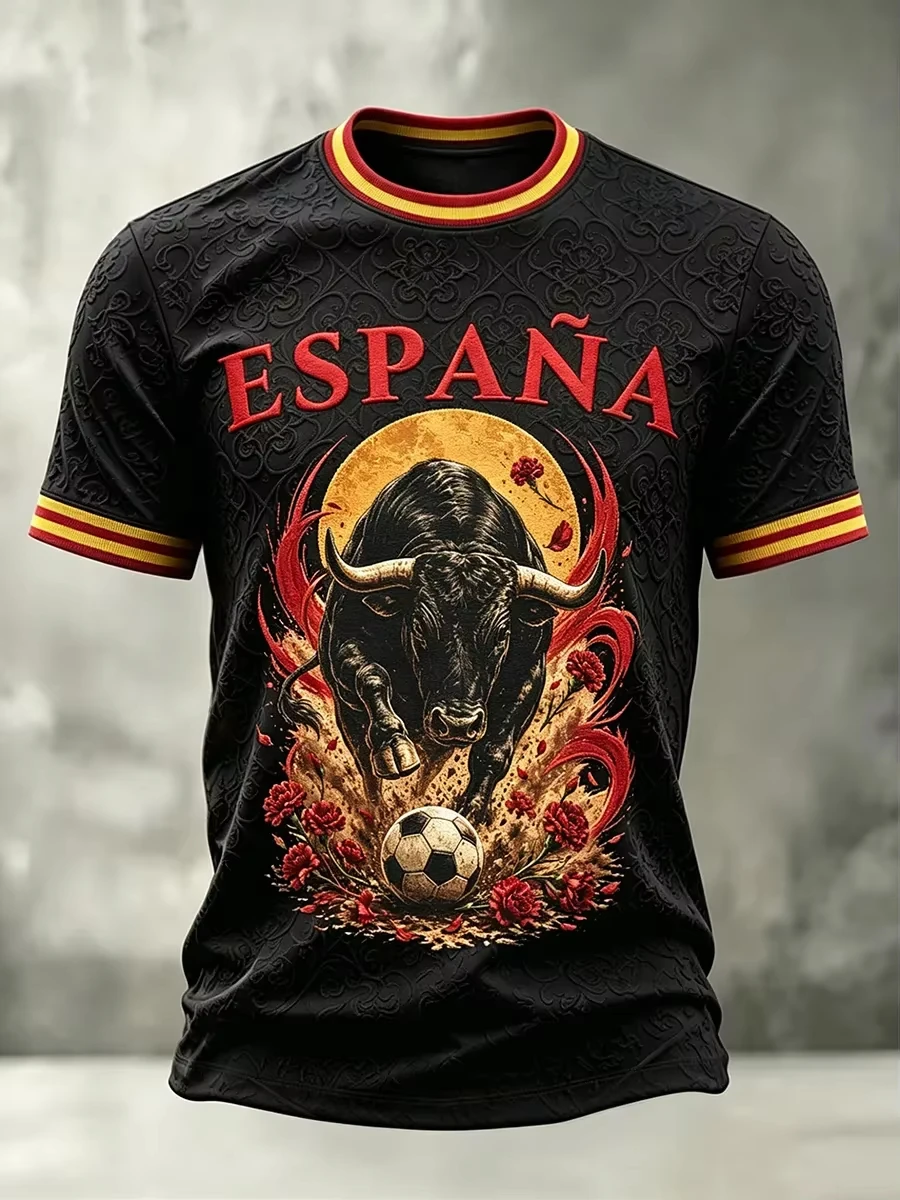 2026-27 Spanish Fans Football Training T-shirt - 3D Printed - Fashionable and Comfortable - Family-Personalized Jersey Y2k