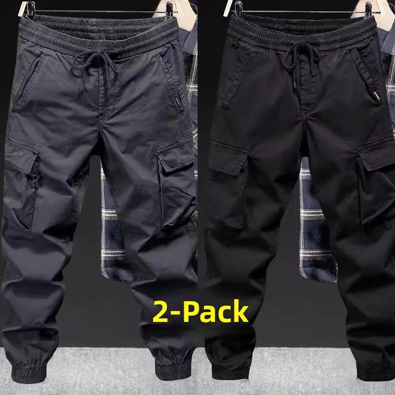 

Retro Workwear Pants Men's Spring Autumn Loose Casual Wear-Resistant Dirt-Resistant Work Trousers Comfortable Polyester Fiber