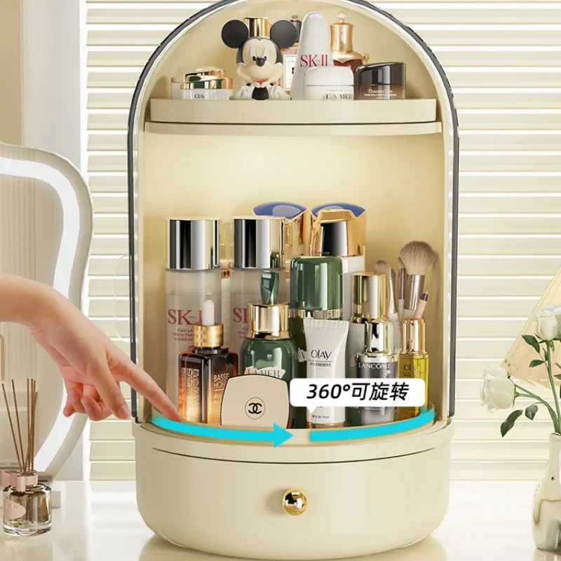 360 Clear Rotating Makeup Organizer Large Capacity Spinning Storage Display Case Vanity Shelf Countertop Organizer