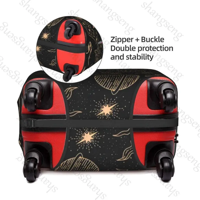 마녀 고양이와 달 여행 가방 보호 케이스, 여행 가방 커버, 탄성 보호, 세탁 가능한 수하물 커버, 18-32인치