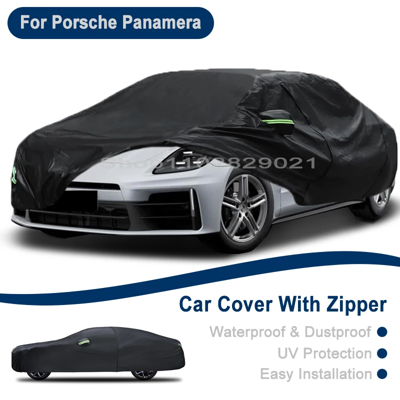 

Outdoor Full Vehicle Cover For Porsche Panamera - Side Zipper Design, Waterproof Dustproof Sun Protection Car Cover