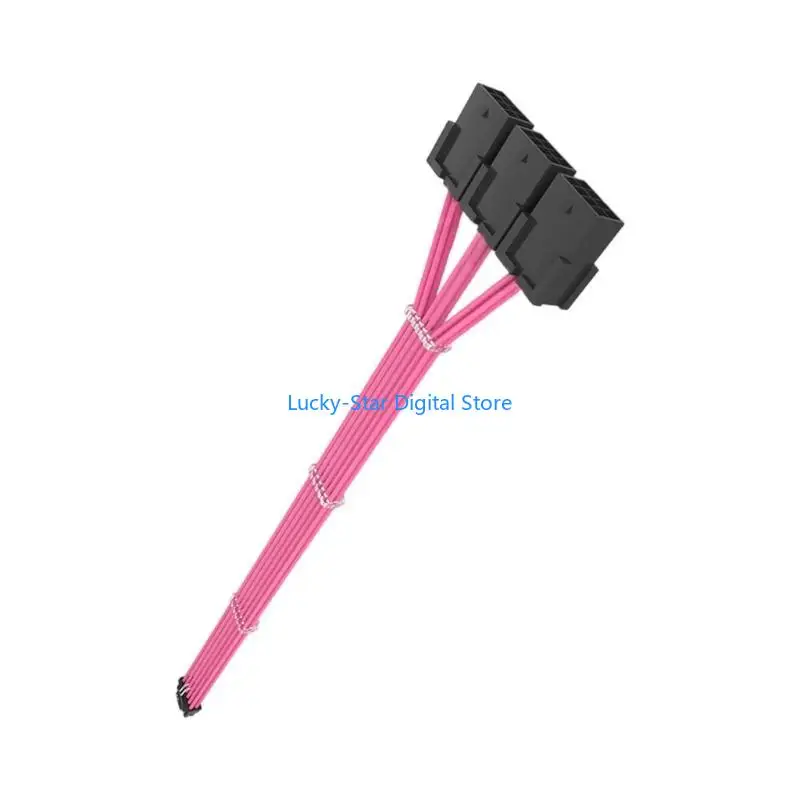 N7MC Jakość 12+4 PIN do 3x8pin PCIE Drut, dla RTX3090TI 4070 4070TI 4080 4090 Karta graficzna dla zorganizowanej skrzynki na PC