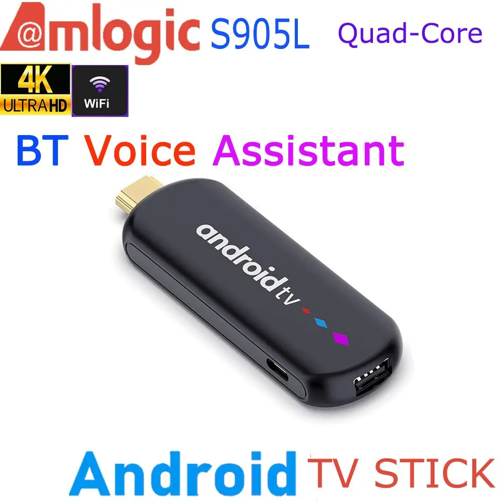 

Android TV Stick Amlogic S905L Quad Core 4K WiFi BT Voice Assistant Remote Control Media Player Smart TV Box H96 Max L3