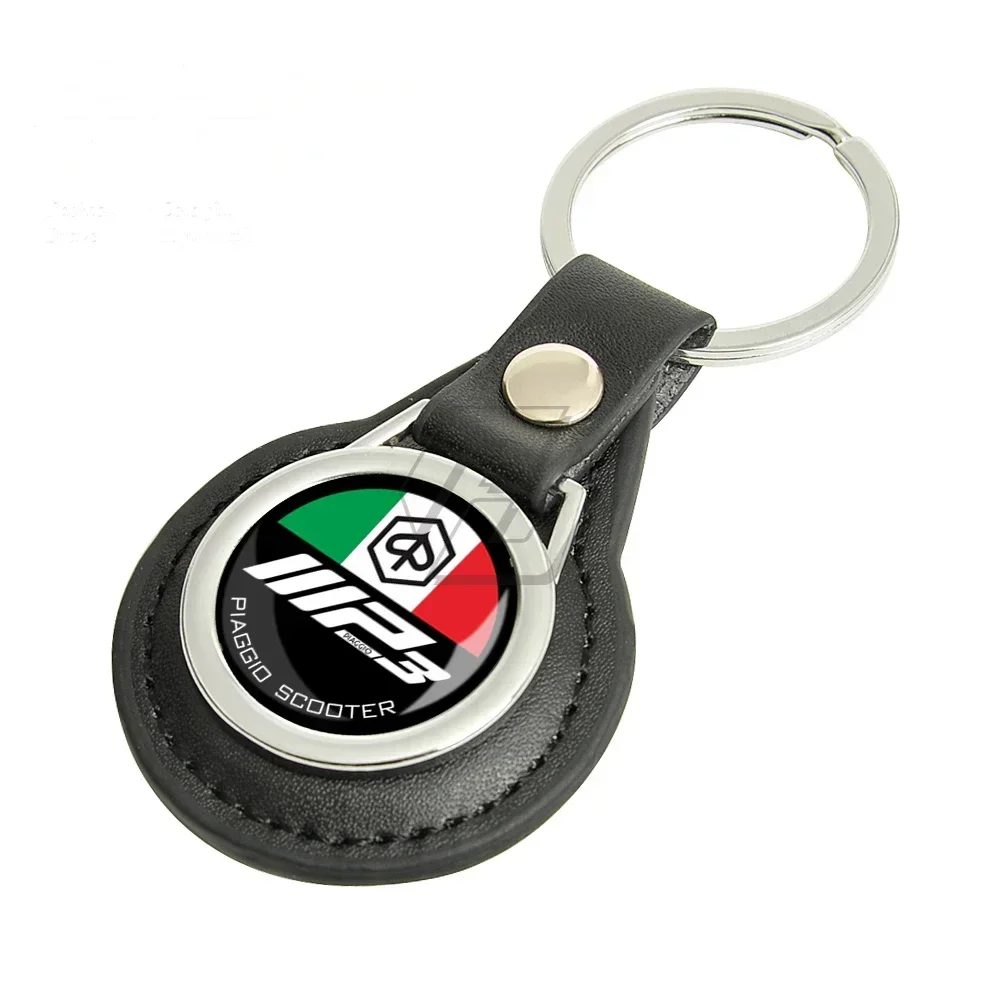 For Piaggio MP3 Scooter Keychain Motorcycle Key Ring Leather