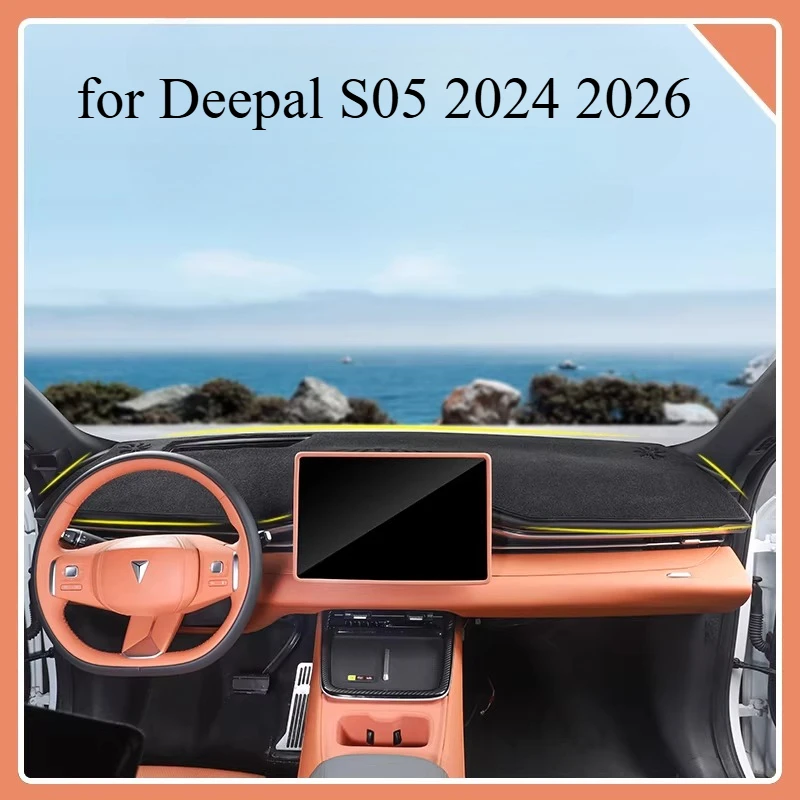 

Dashboard Sun Shade Mat Cover for Deepal S05 2024 2026 Non-Slip Flannel Dashboard Pad, Anti-Glare UV Protection Car Interior