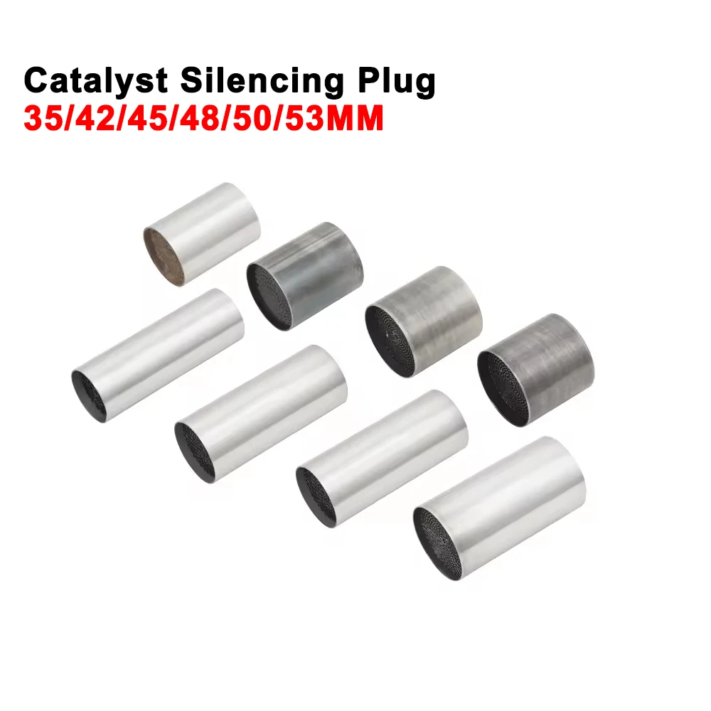 35/42/45/48/50/53MM Universal Motorcycle Front Mid End With Catalystic DB Killer For Moto Exhaust Stainless Steel Muffler