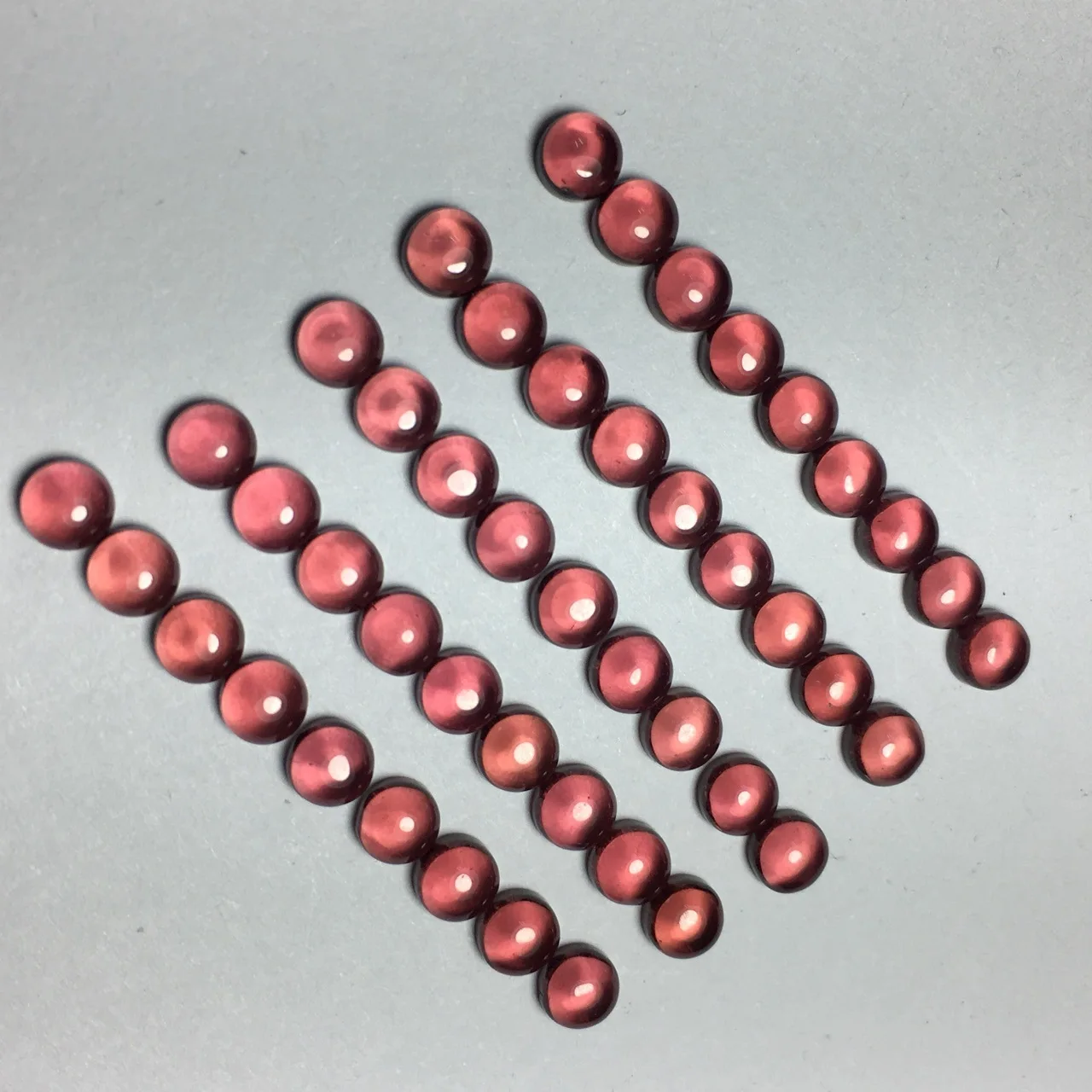 Factory Wholesale 100% Real Natural Half Round Shape Pink Garnet Gemstone Loose Gems Diy Material for Jewelry