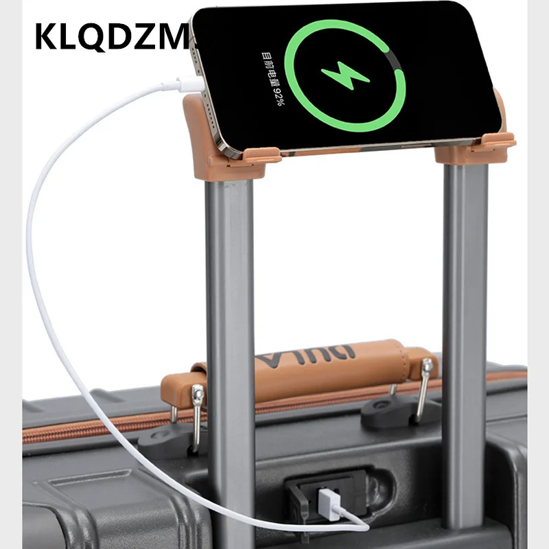 KLQDZMS Cabin Luggage 20 Inch PC Boarding Box Zipper Trolley Case 24