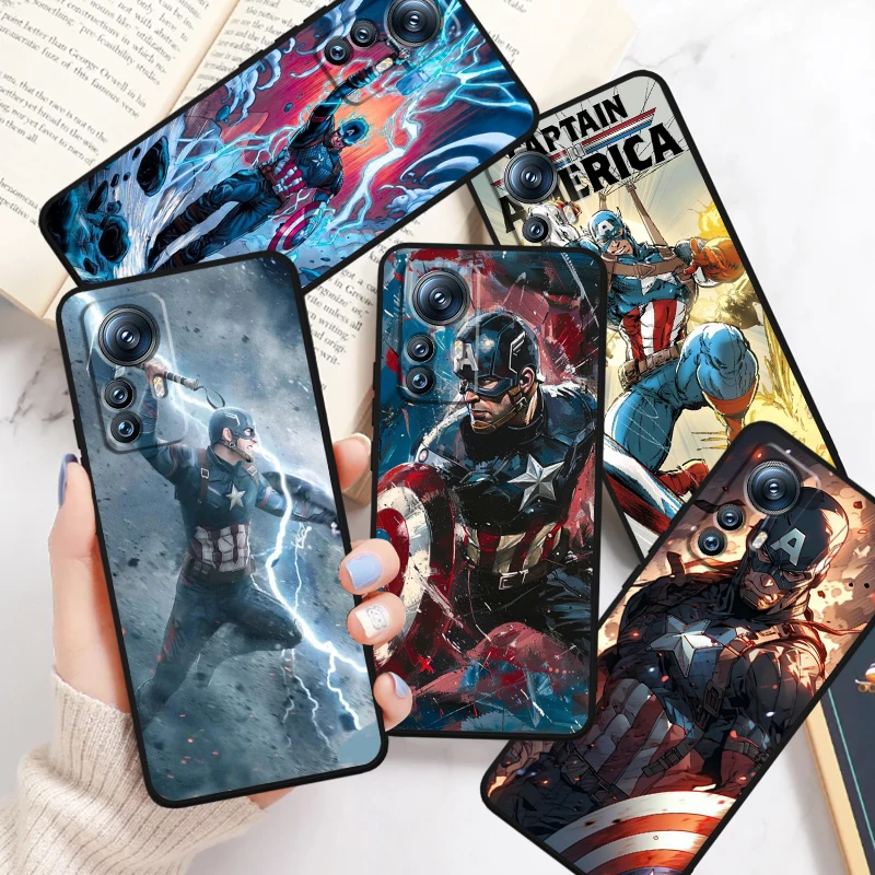 

Captain America Marvel Cool For Xiaomi Mi Poco F5 F4 F3 X6 X5 X4 X3 M6 M5 M5S M4 M3 C65 Pro GT NFC 5G Black TPU Phone Case