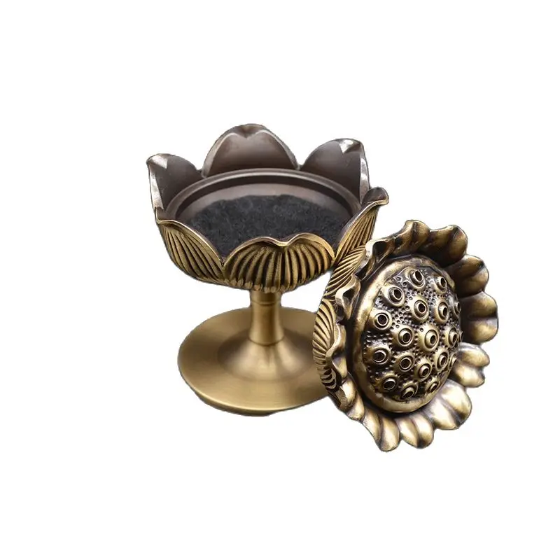 

Lotus Incense Burner Holder Home Temple Decoration Craft Incense Burner Holder Stove Copper Decoration Ornament