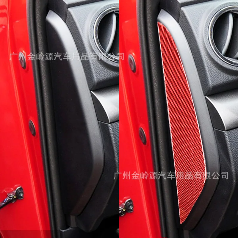 

For Toyota 14-18 Red Carbon Fiber Tantu Door Anti-collision Cushion Decorative Patch Car Interior Modification