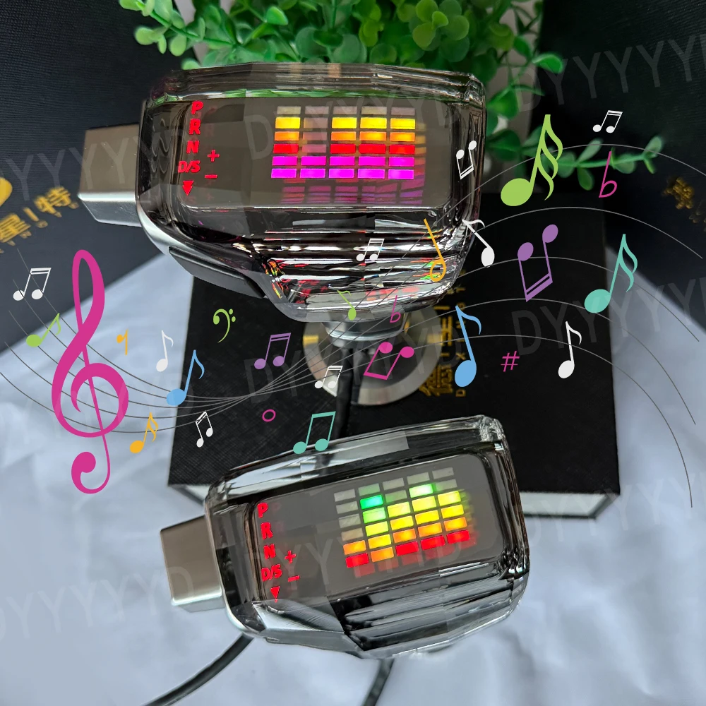 Ambient Lamp Sound Control Music Rhythm Lights For Audi A6 C6 C7 A4 B8 S6 A7 A5 Q5 Q7 4L A3 8P S4 S5 Led Crystal Gear Shift Knob