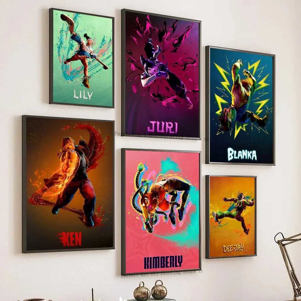 1PC Street Fighter 6 Popular Video Game Poster Paper Print Home Living Room Bedroom Entrance Bar Restaurant