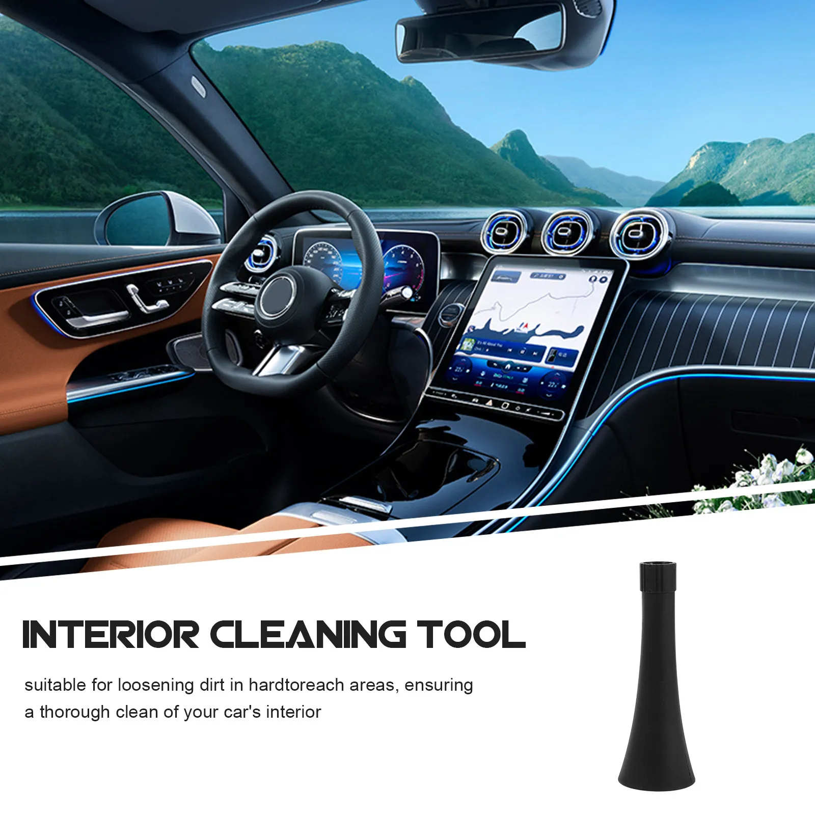 Plastic Cone Replacement Car Cleaning Nozzle Air Blow Out Tool Compact Interior Car Detailing Accessory for Hard to Reach Areas