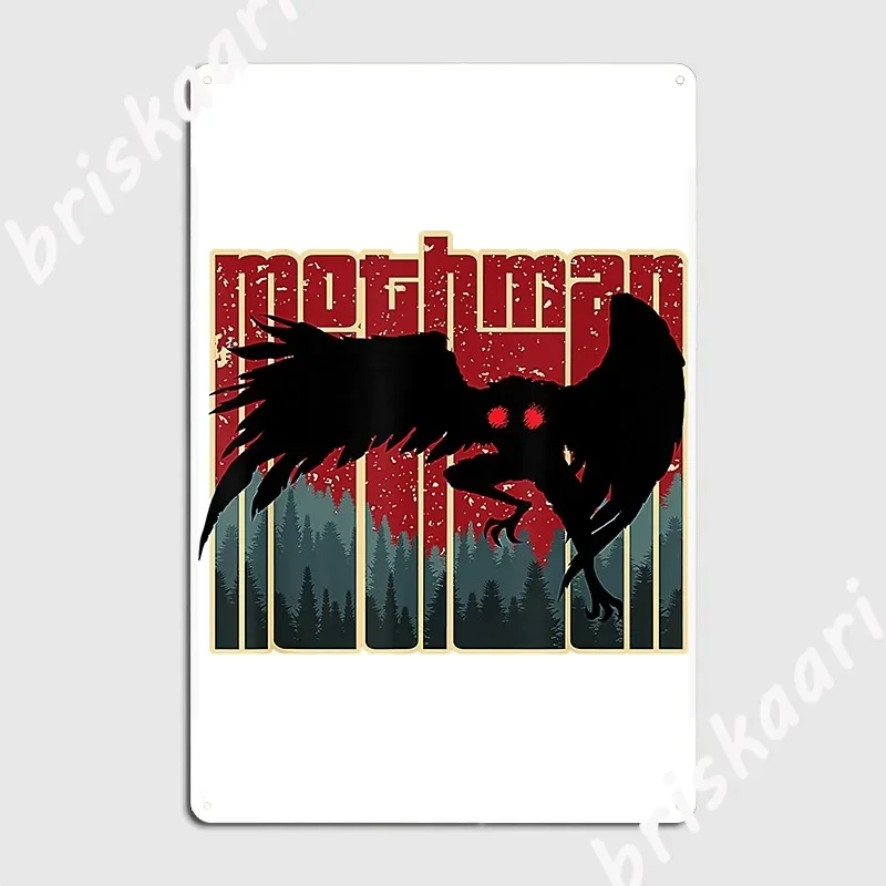 Retro Mothman Original West Virginia Cryptid Artwork Metal Plaque Poster Club Home Funny Plaques Party Tin Sign Poster