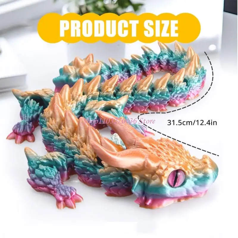 R6FD Dragón metálico inquietos juguete alivio estrés flexible para niños y adultos Diseño articulado portátil