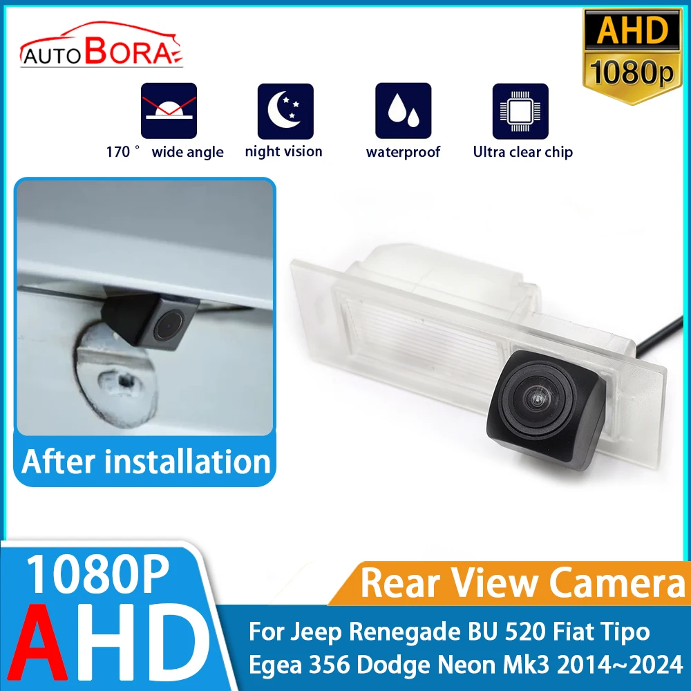 Reverse Parking Car Rear View Camera AHD 1080P Night Vision for Jeep Renegade BU 520 Fiat Tipo Egea 356 Dodge Neon Mk3 2014~2024