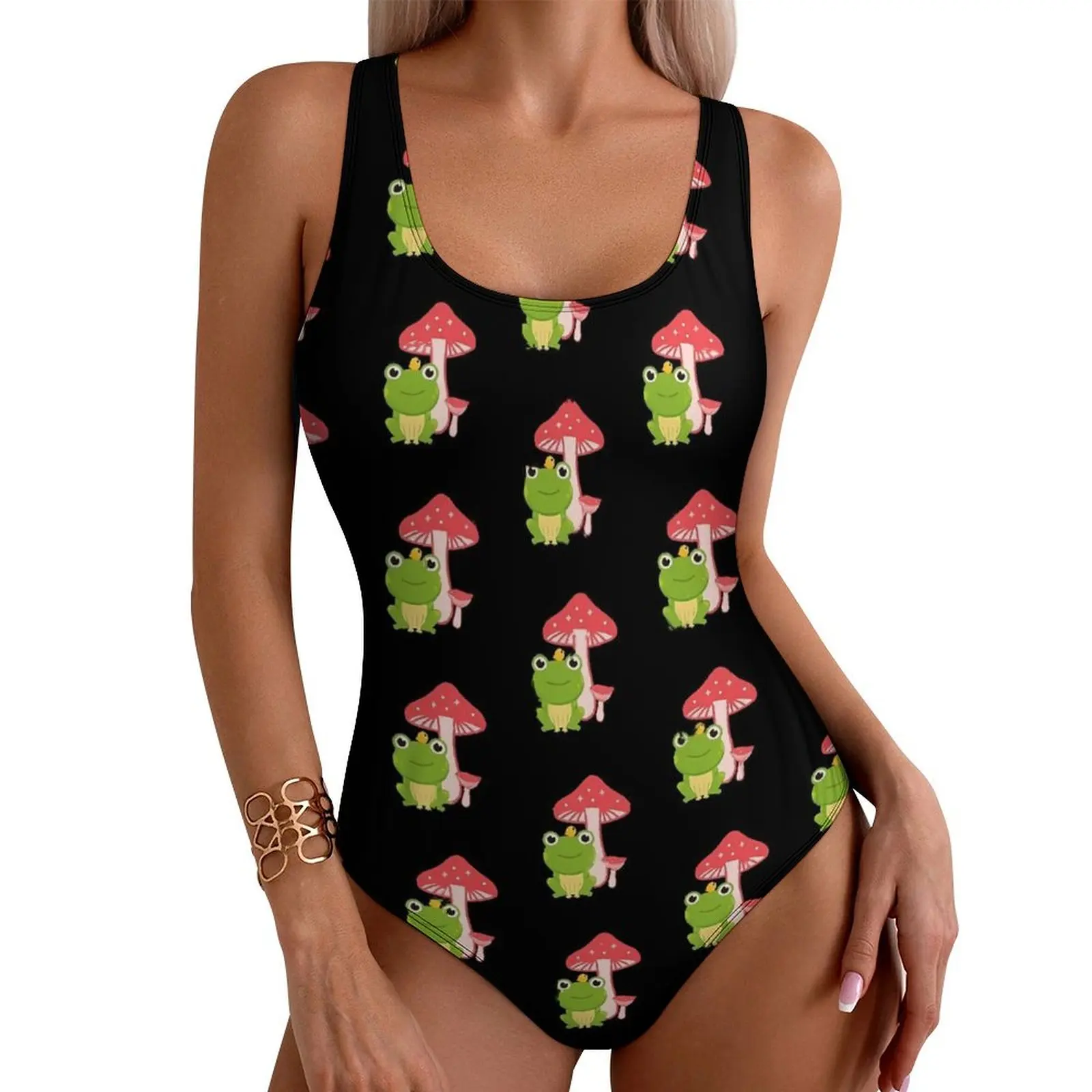 

Cute Mushroom Frog Swimsuit Kawaii Animal Push Up Swimwear One-Piece Fitness Bathing Suits Swimsuits Sexy Custom DIY Beachwear