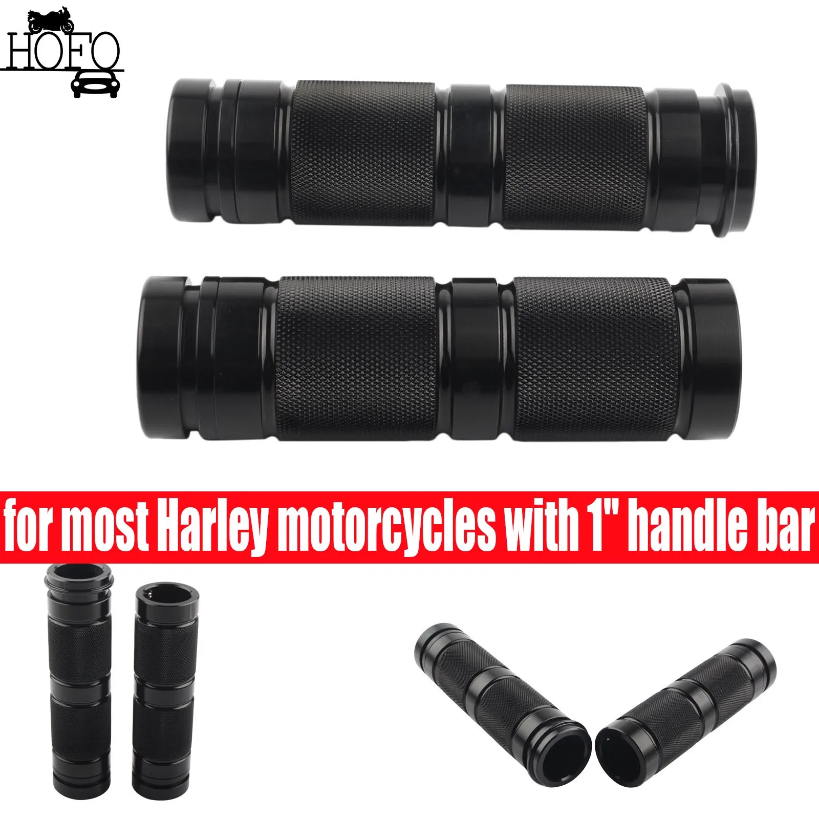 

Aluminum 1" Hand Grips Electronic Throttle Black For Harley CVO Street Glide