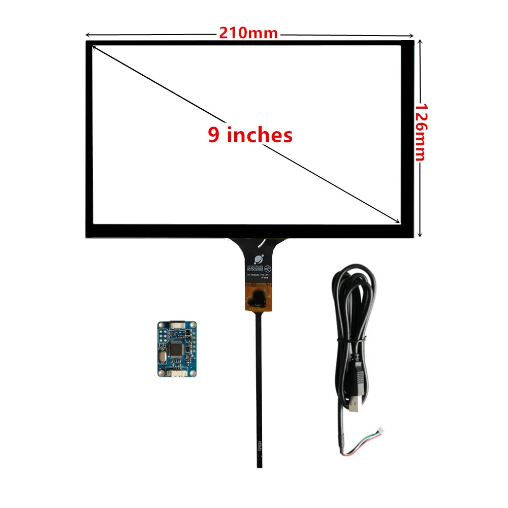 9 Zoll 210 mm * 125 mm Raspberry Pi Tablet PC Navigation kapazitiver Touch-Digitizer Touchscreen-Panel Glas USB-Treiberplatine