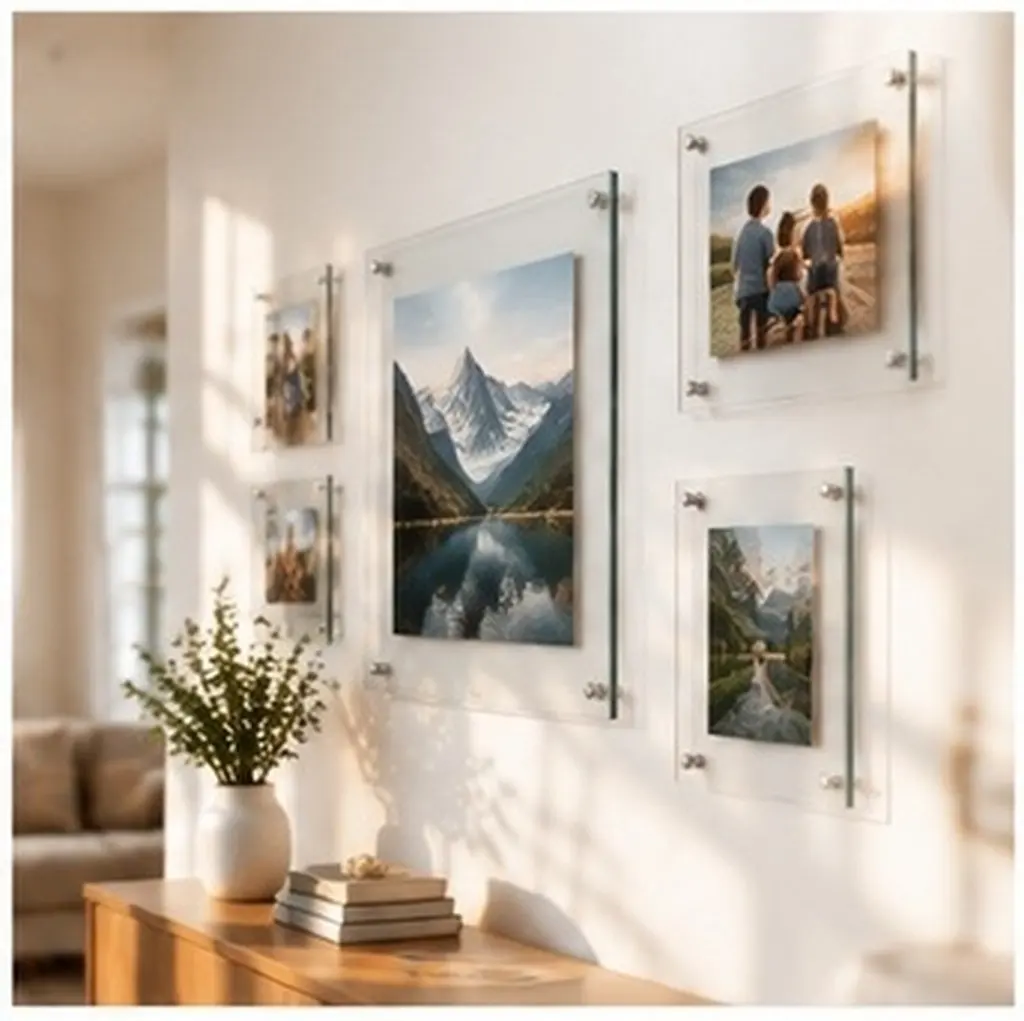 6Set Picture Frame Backing Hardware Clips Metal Photo Frame Brackets Easy Installation for Glass Artwork Frames Mirror Mounting