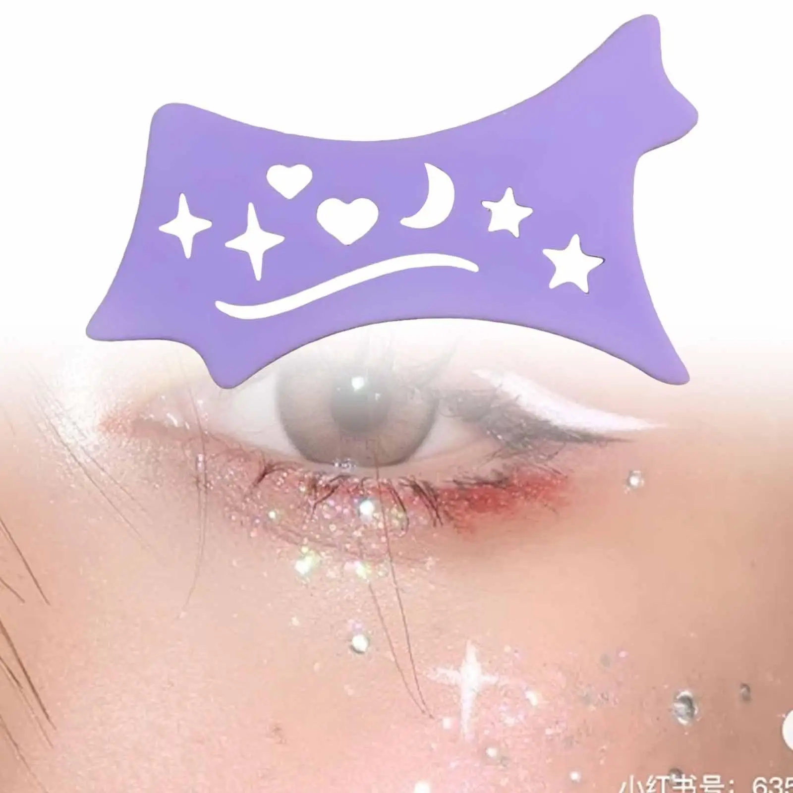 Plantillas multifuncionales de silicona para delineador de ojos, herramienta de maquillaje de ojos con purpurina, ayuda para cejas y sombra de ojos para mujeres y niñas