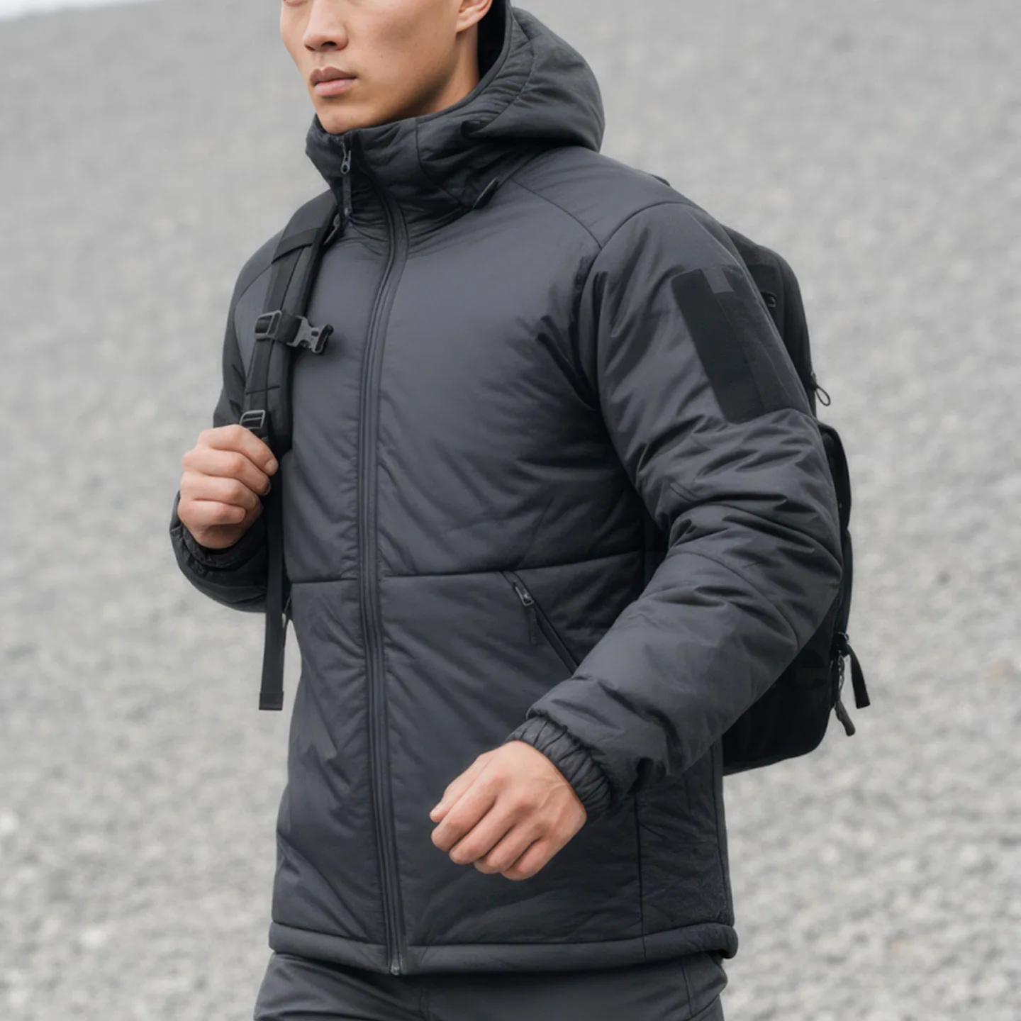 Men's Winter Thickened Hooded Tactical Jacket Camouflage Padded Coat Warm Outdoor Clothing for Hiking Hunting Camping