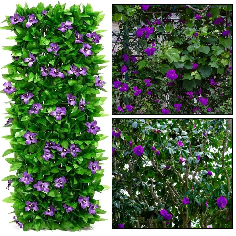 Artificial Hedge Privacy Screen Stretchable Panel Ivy Fence Greenery Wall for Garden Enthusiasts Uv-resistant Faux Outdoor