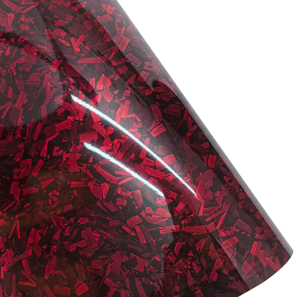 50cm*300cm High Glossy Black Gold Silver Red Forged Carbon Fiber Car Sticker Sticker on the Hood Adhesive Vinyl for Car Stickers