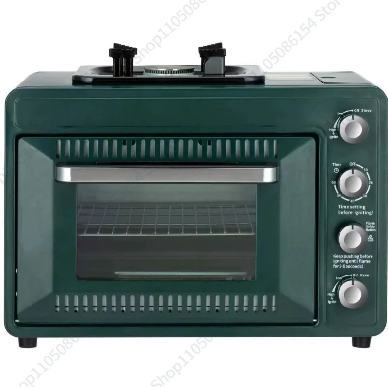 

Outdoor Portable Gas Oven Field Camping Integrated Casserole 25-30L Oven Light Grey Coral Dark Green