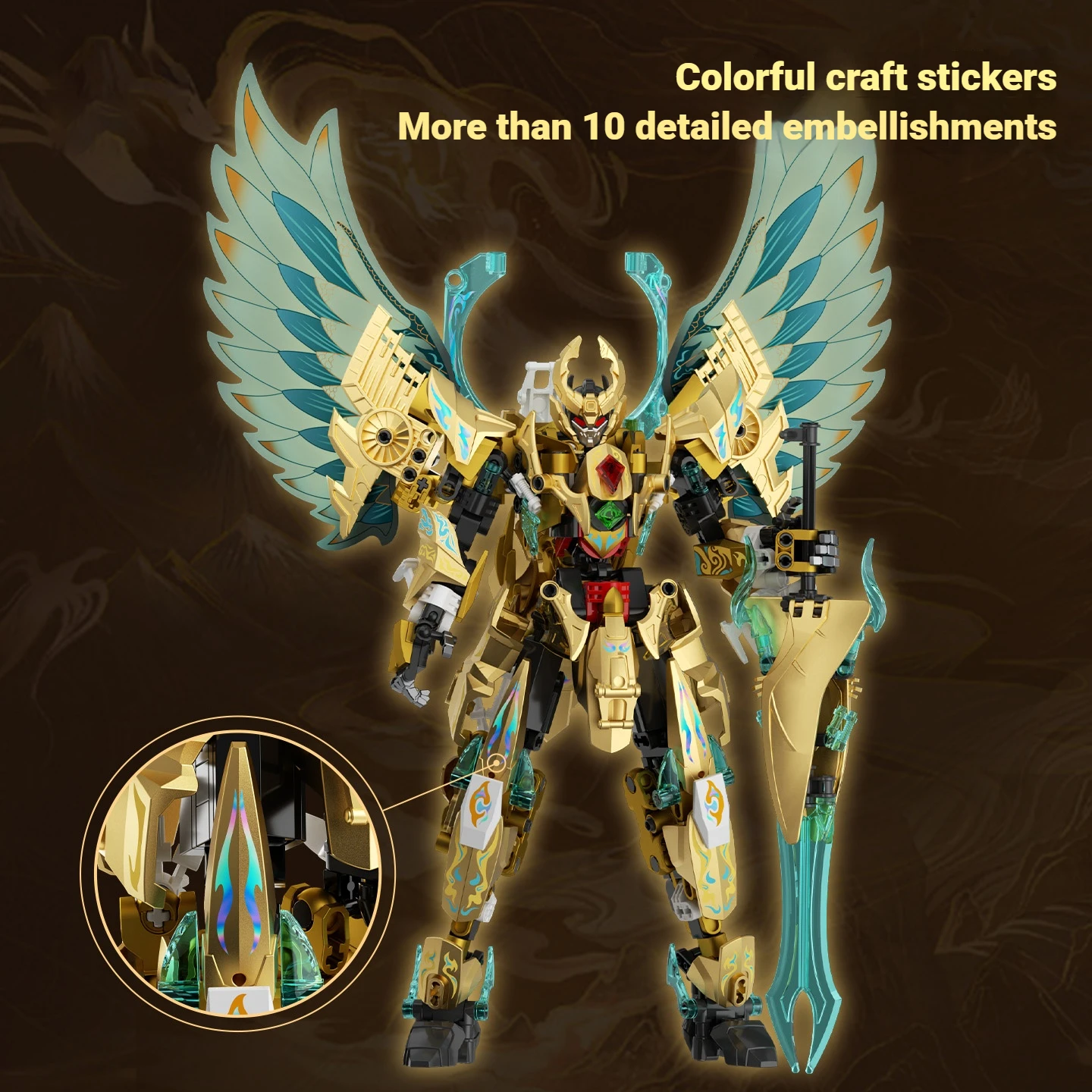 JAKI 듀얼 폼 로봇 블록 세트, 메카 장난감 모델 조립 데스크탑 장식 교육용 장난감 소년 생일 선물