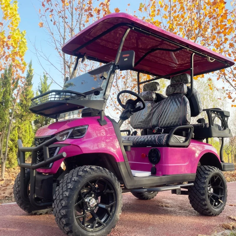 Electric Golf Cart For Resorts Hotels & Campuses-Multiple 30-45Km/h Speed 90km Range Seat With Headrest Bumper Front Basket