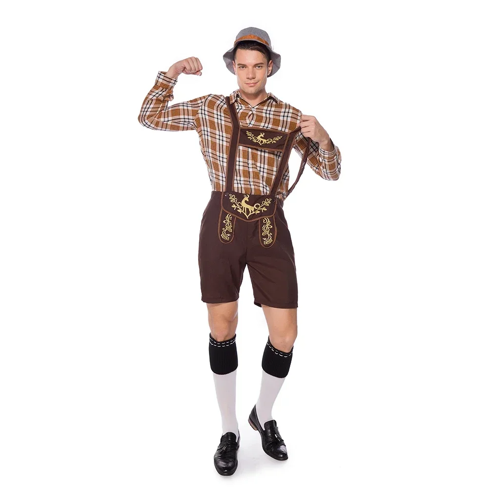 Adulto alemão tradicional oktoberfest traje cerveja homem cosplay carnaval bávaro empregada doméstica traje fantasia festa vestir-se