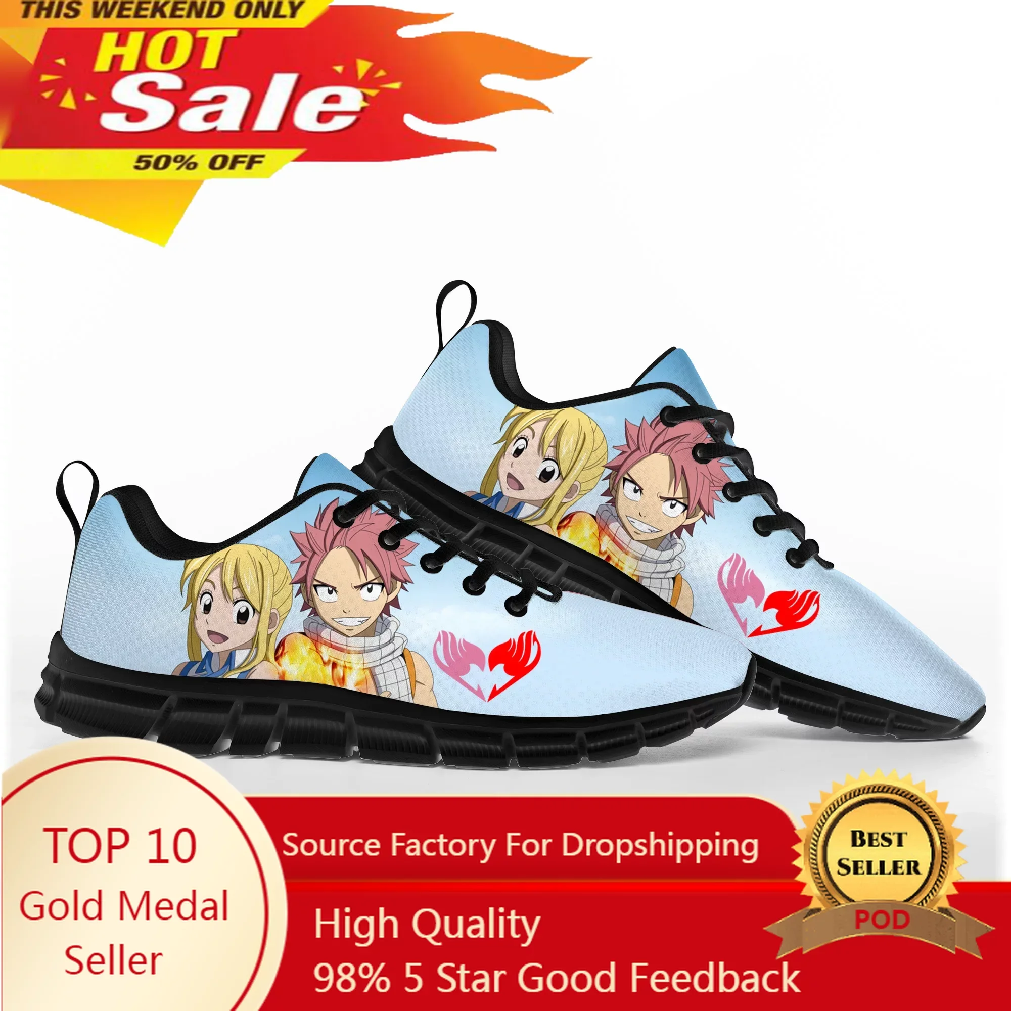 

Anime Fairy Tail Natsu Dragneel Sports Shoes Mens Womens Teenager Kids Children Sneakers Casual Custom High Quality Couple Shoes