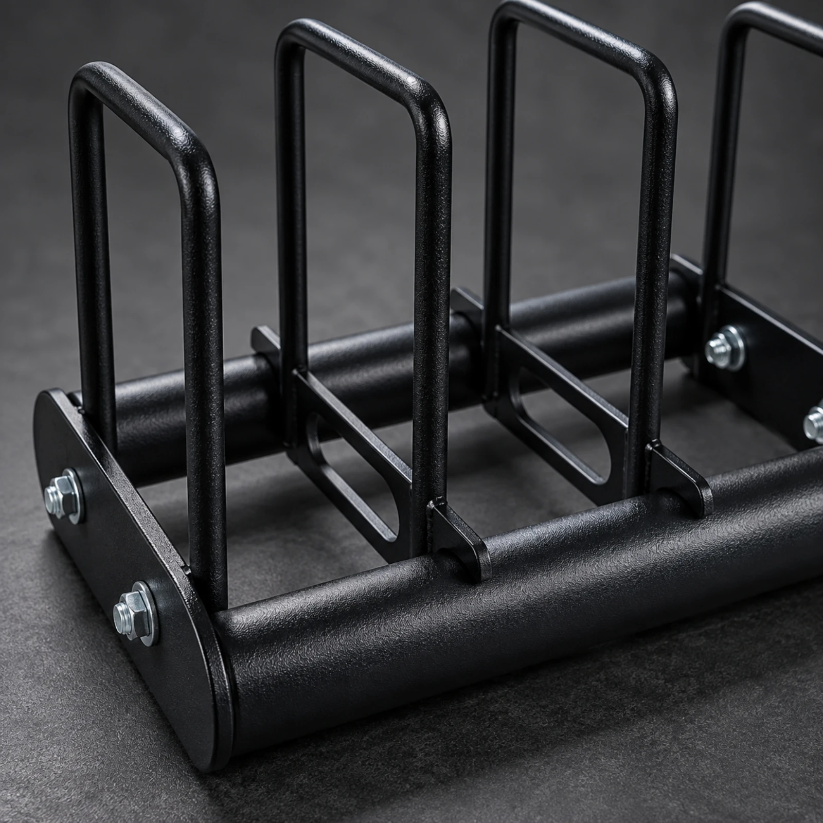 Barbell Plate Storage Rack Slim Plate Rack with Removable Dividers Compact Space-Saving for Home Gym