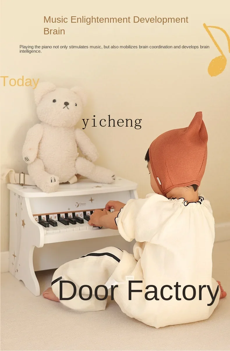 Tqh Kleines Klaviermuster für Kinder, Holz, Baby, Musik, Spielzeug, Geburtstagsgeschenk