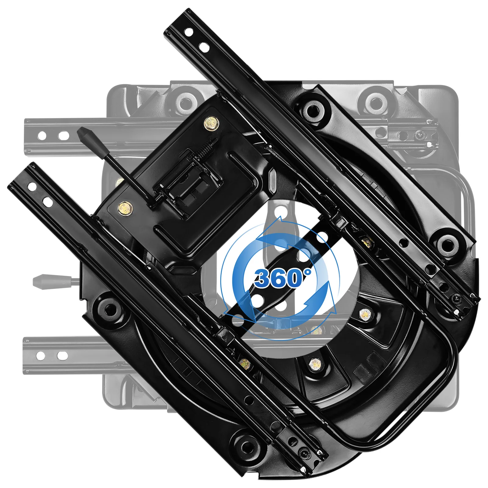 

Seat Swivel Base Replacement 360 Degree Rotatable 3.0mm Steel Plate Swivel Seat Base W/ Slider 130kg Load for Car Boat Bus&more