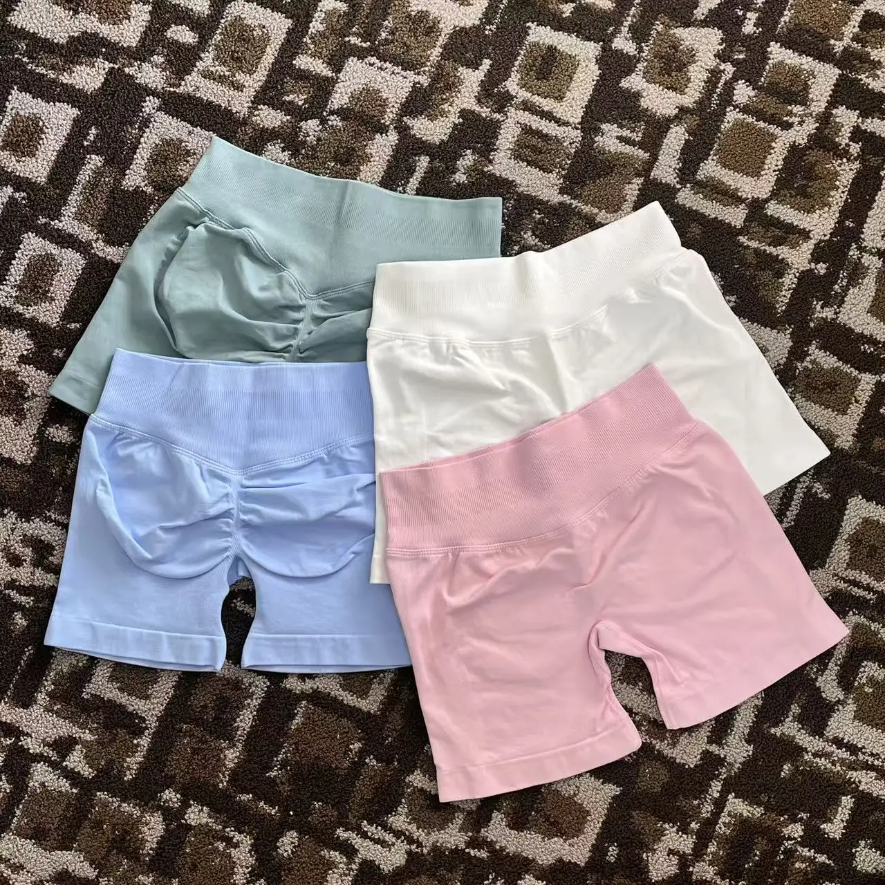 Women Gym Shorts  Fitness Sports Biker Shorts High Waist And Waist Tightening Yoga Shorts Workout Scrunch Butt Seamless Leggings
