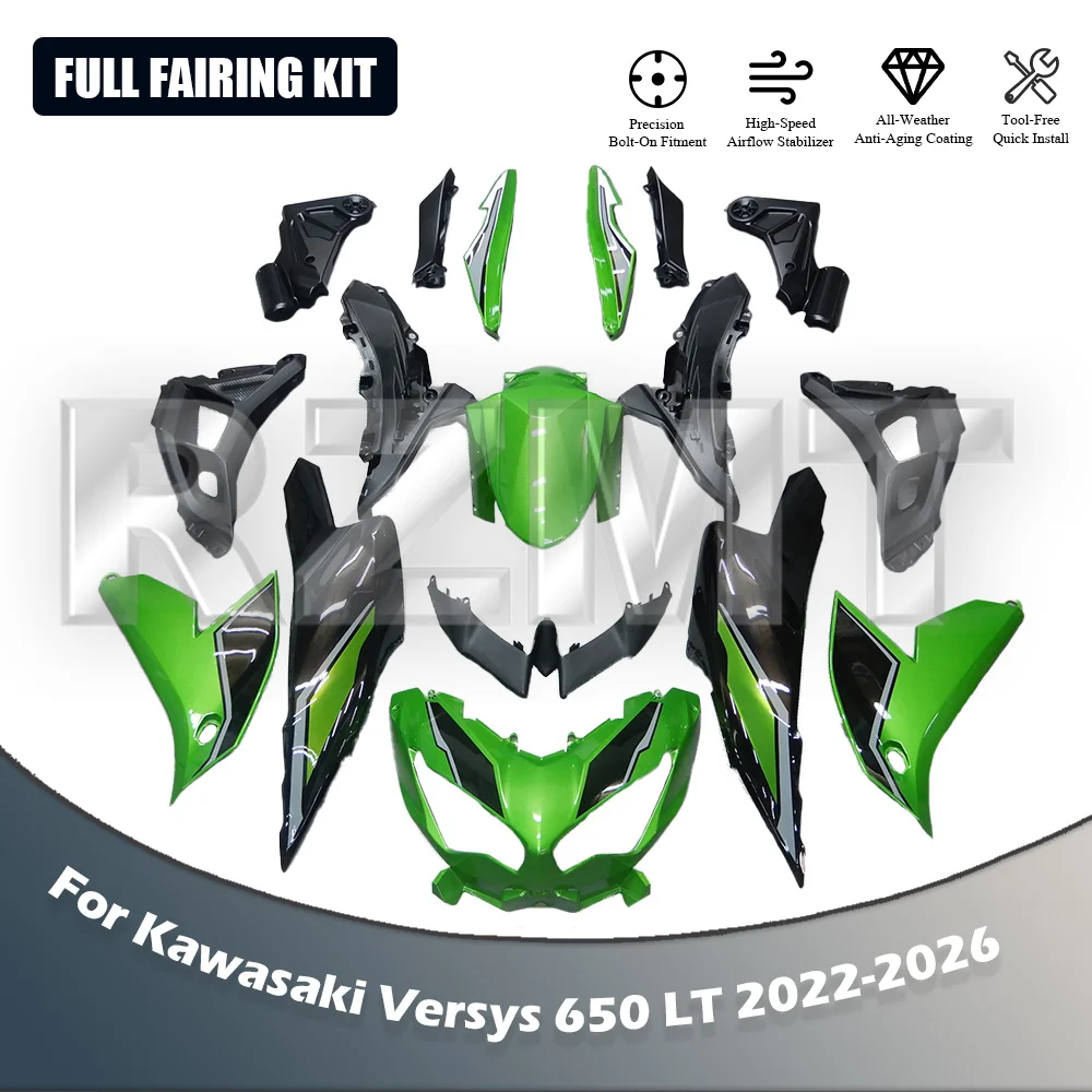 For Kawasaki Versys 650 LT 2022 2023 2024 2025 Motorcycle Fairing ABS Injection Body Decoration Kit Full Vehicle Shell RZMT