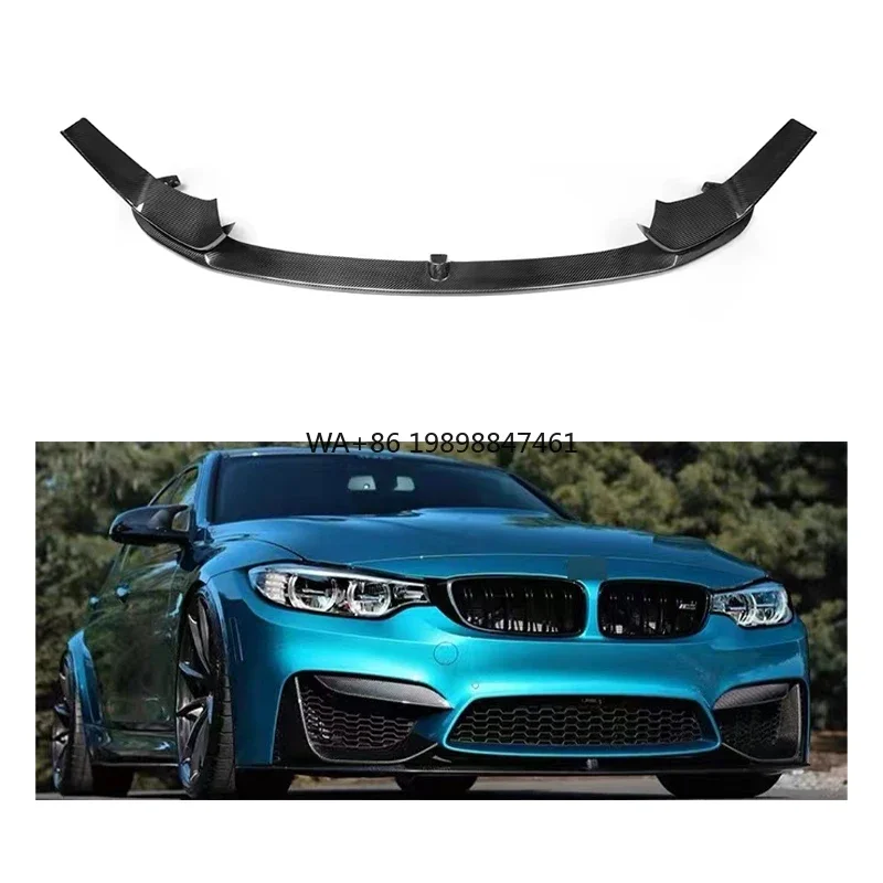 

2014-2020 for BMW F80 F82 F83 M3 M4 Body Kit Dry Carbon Fiber MP Style Front Bumper Lip with Tow Hook Cut-Outs New Condition