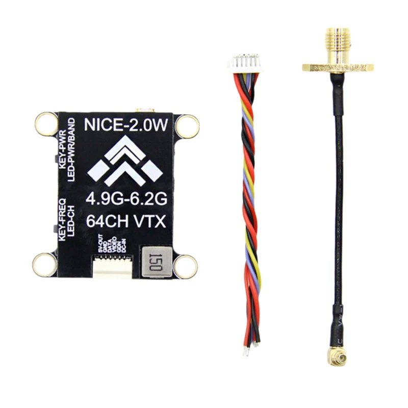

Latestt 5.8G 2W VTX With SMA Inner Needle Antenna 2000Mw 64CH FPV Video Transmitter PAL/NTSC Support OSD For FPV RC Drone