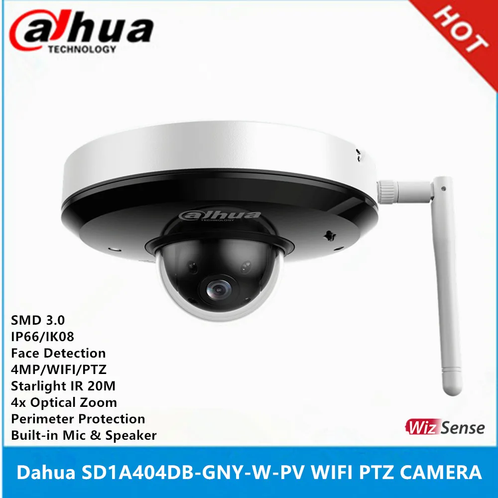 Dahua SD1A404DB-GNY-W-PV 4MP Built-in Mic & SPK IP66 IK08 IR20m 2.8-12mm motorized zoom lens SMD Face detection wifi PTZ camera