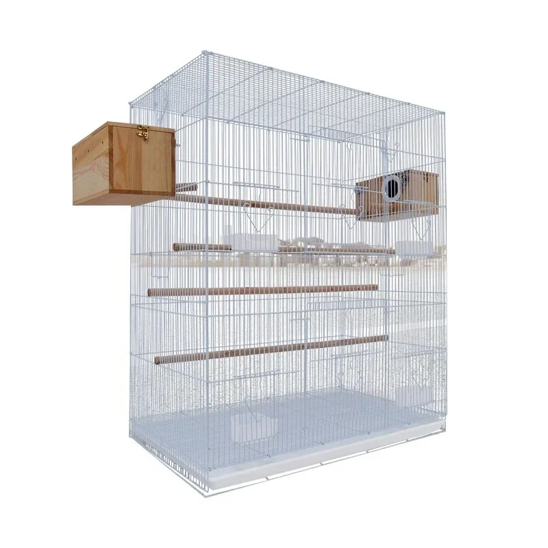 

Convenient four-season universal variety bird house thickened wire bird cage with wooden food box