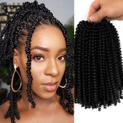 Trenzas de ganchillo sintéticas ombré Spring Twist, extensiones de cabello de ganchillo preretorcido de 8 pulgadas, 30 raíces, Bomb Twist