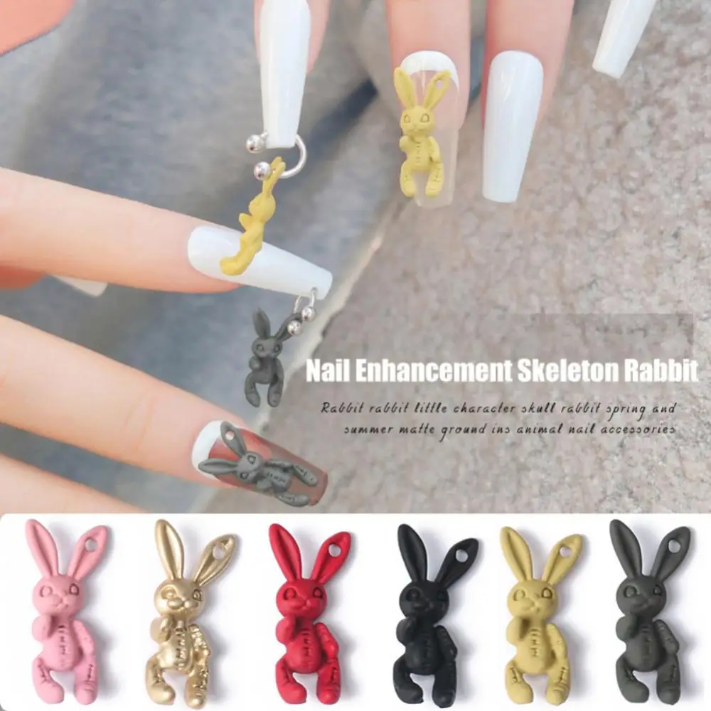 Skeleton Rabbit Creative Vibrant Colors Long-lasting Easy To Apply Unique Design Cute 3d Nail Art Skeleton Rabbit Nail Decal Fun