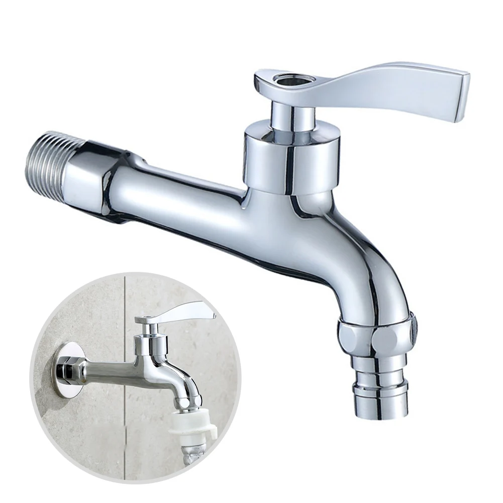 Brass Sink Tap Kitchen Bathroom Faucet 4-Point Interface Non-Drip Water Tap High Performance Disc Valve Handwheel Mixer